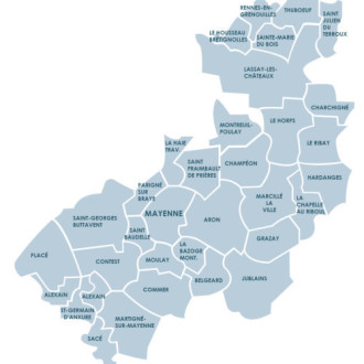 Le territoire de Mayenne Communauté compte 33 communes