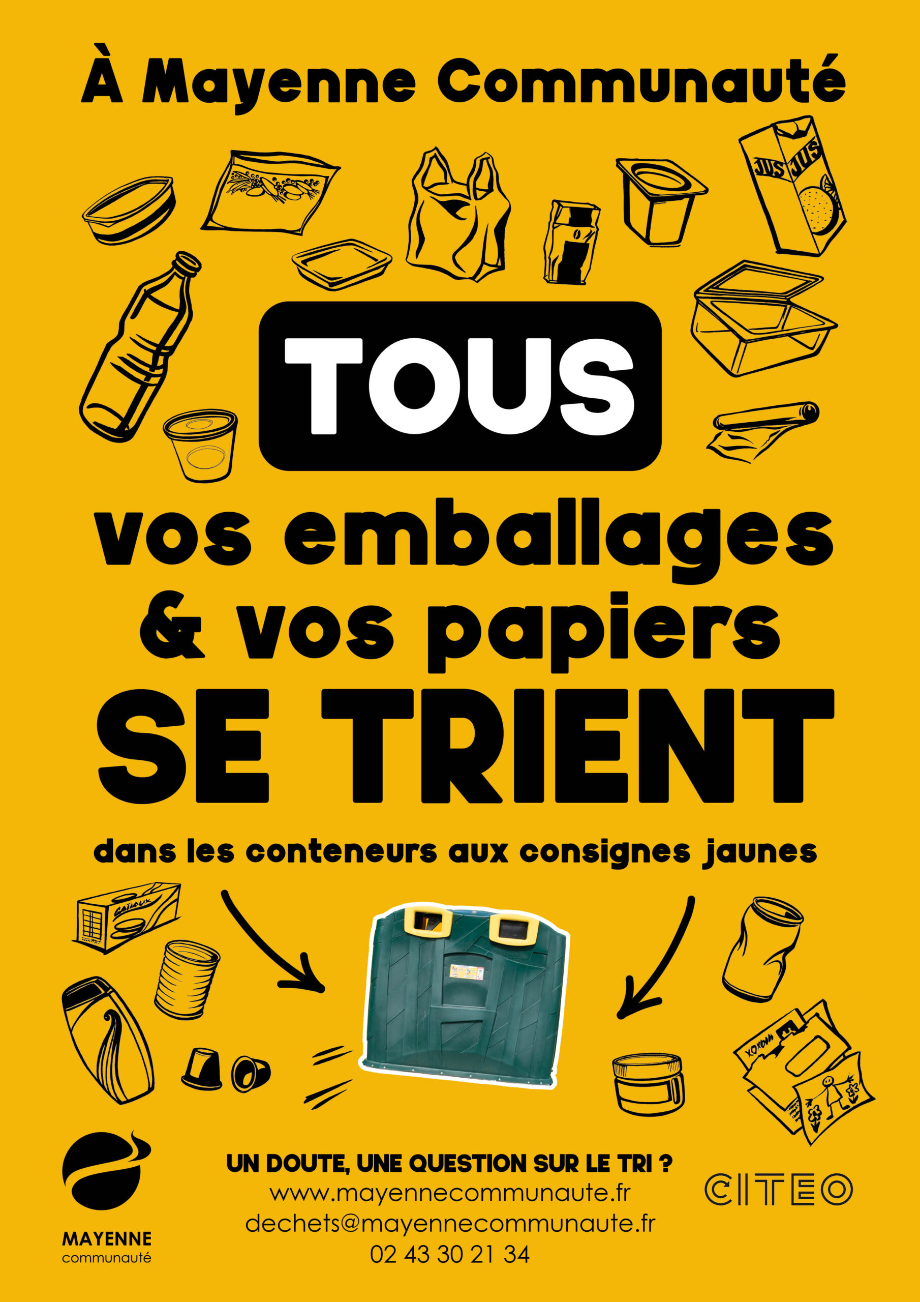 Affiches TOUS vos emballages se trient - 2022 - Mayenne Communauté
